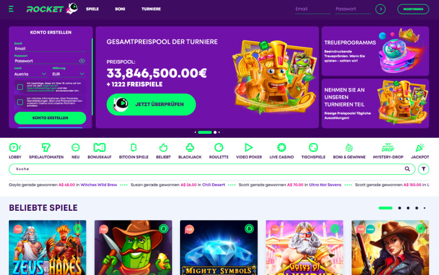 CasinoRocket Homepage