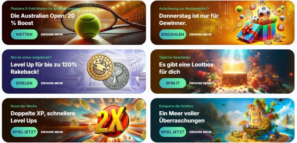 Neben Casino-Boni gibt es auch Angebote für Sportwetten