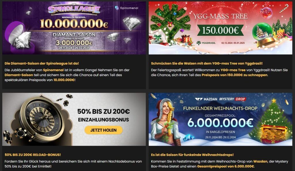 Eine Auswahl der EmirBet Casino Boni