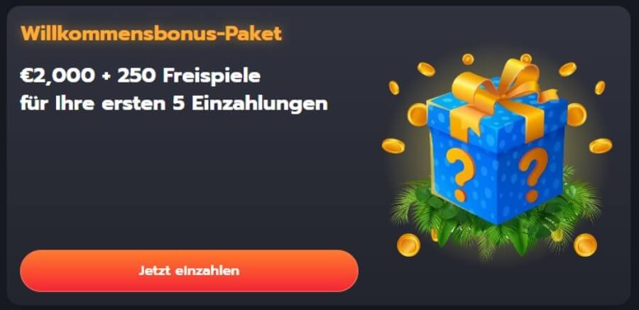 Flappy Casino Willkommensbonus
 bis zu 2.000 € + 250 Freispiele