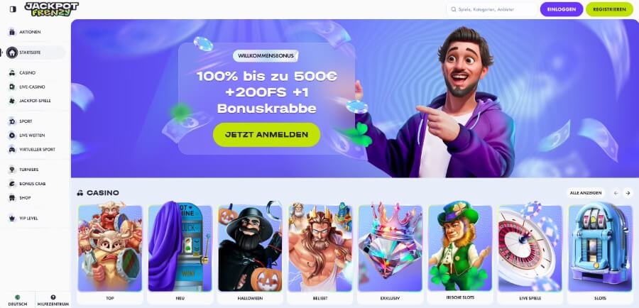 Der erste Eindruck des Jackpot Frenzy Casinos