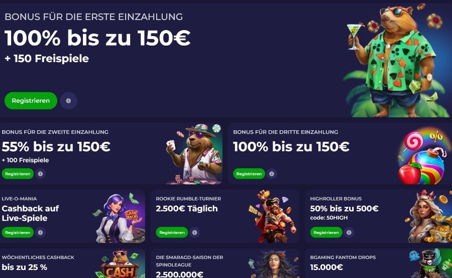 Das Bonusangebot des Lazybar Casinos.