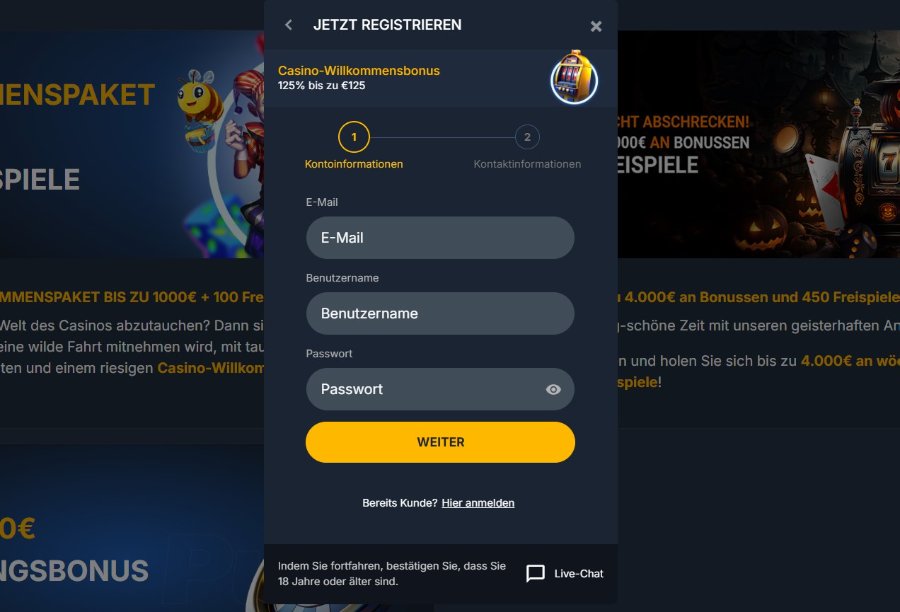 Das PureBets Casino bietet Ihnen eine einfache Anmeldung