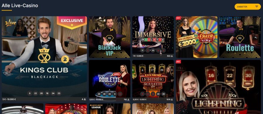 Die Live-Casino-Spiele von PureBets Casino