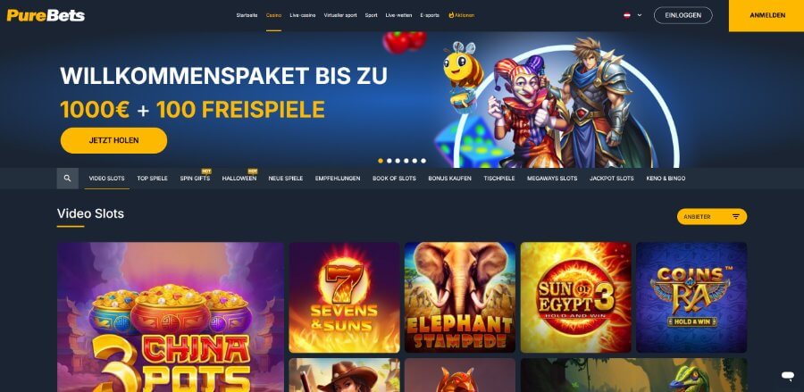 Der erste Eindruck des PureBets Casinos