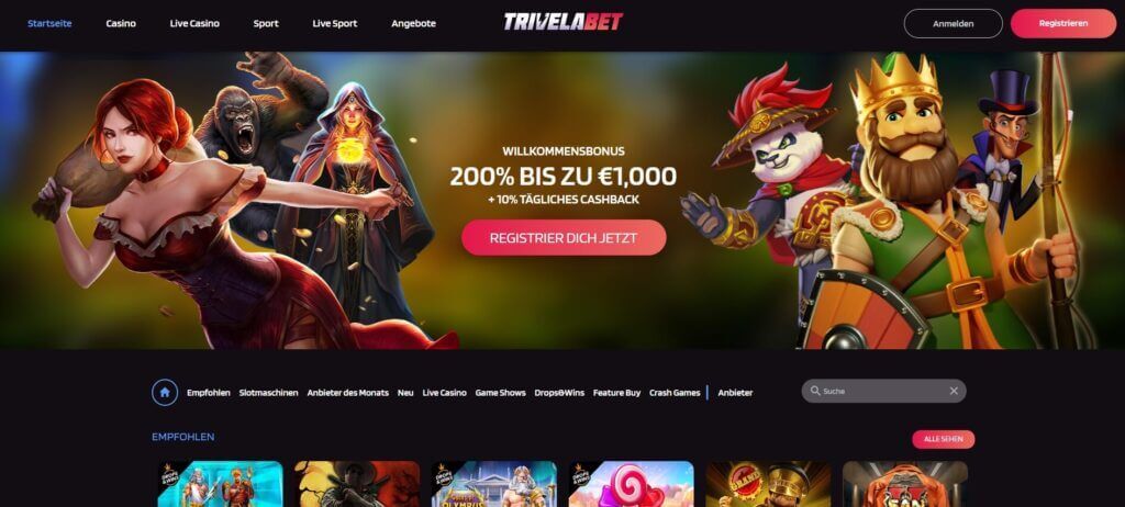 Willkommenspaket bei TrivelaBet